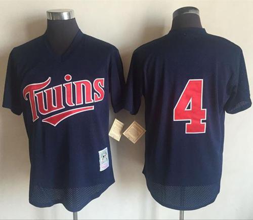 Mitchell And Ness 1996 Twins #4 Paul Molitor Navy Blue Stitched MLB Jersey - Click Image to Close
